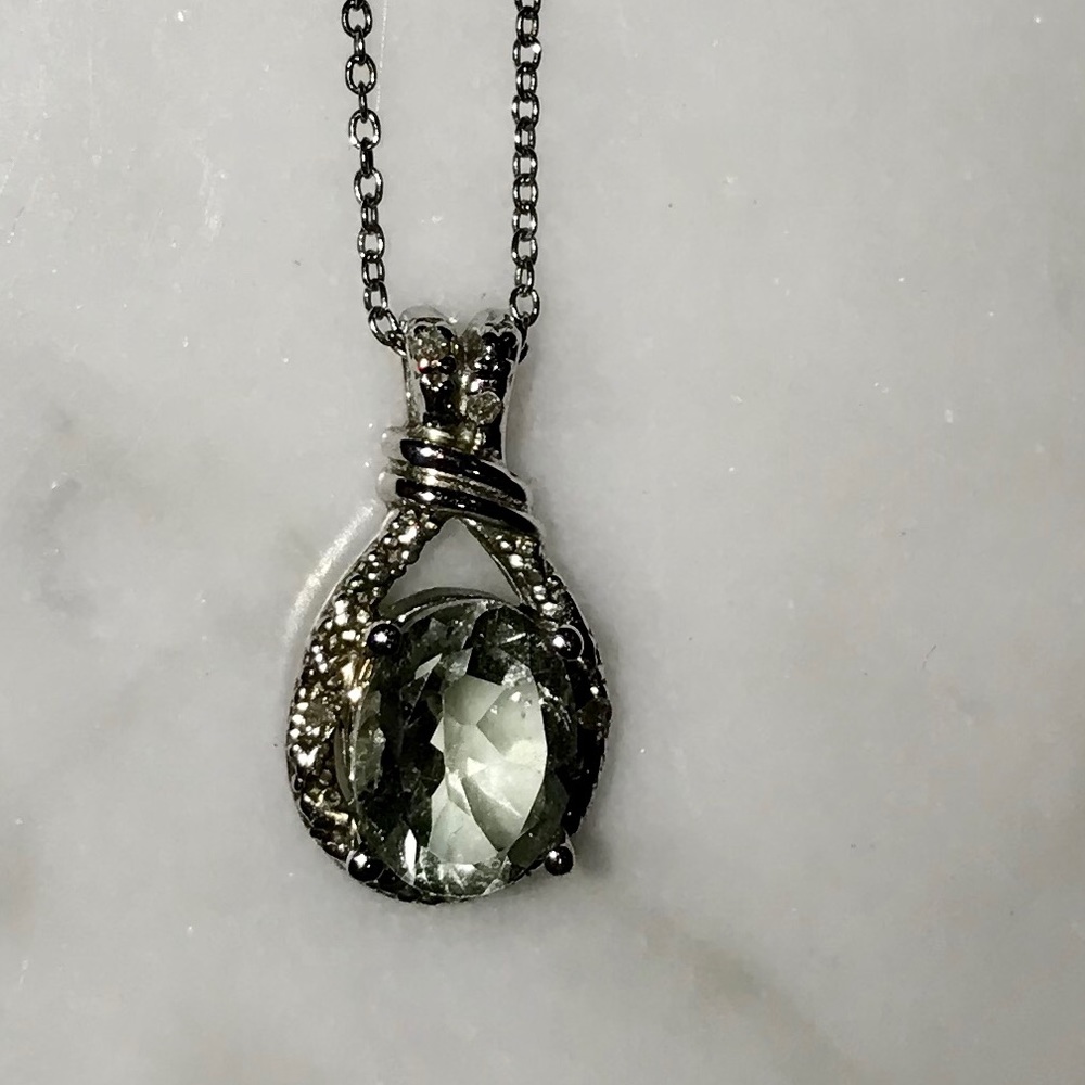COPY - Szul green amethyst and diamond pendant